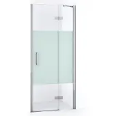 Maxaro Diamond Douchedeur | 80 cm Chroom Helder met matte strook Draaideur