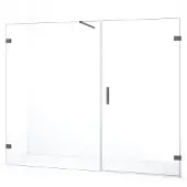 Maxaro Diamond Douchedeur | 235 cm Zwart metaal Helder glas Draaideur