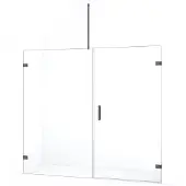 Maxaro Diamond Douchedeur | 195 cm Zwart metaal Helder glas Draaideur