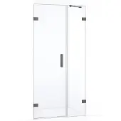 Maxaro Diamond Douchedeur | 85 cm Zwart metaal Helder glas Draaideur