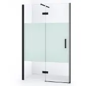 Maxaro Diamond Douchedeur | 120 cm Mat zwart Helder met matte strook Draaideur