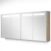 Maxaro Spiegelkast Met Verlichting Modulo 157,6x70cm Lichtbruin Eiken
