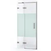 Maxaro Diamond Douchedeur | 80 cm Rvs Helder met matte strook Draaideur