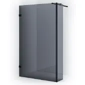 Maxaro Diamond Inloopdouche | 110 cm Mat zwart Rookglas Vaste wand met zijwand