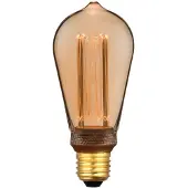 Nordlux LED lamp, filament ontwerp, retro stijl, E27, dimbaar, 3,5W, 1800K (extra warm wit), goud, artikelnummer 2080082758