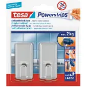 TESA Plakhaakjes Met Powerstrips L Chro Zilver zilver Kunststof Ophanghaken