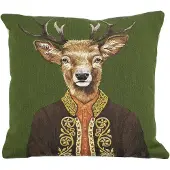 Mars & More gobelin kussen hert groen alpenjas 45x45cm