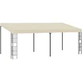 vidaXL Wandtuin, paviljoen, 3x6 meter, crème, stof