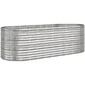 vidaXL Plantenbak 224x80x68 cm gegalvaniseerd staal zilverkleurig