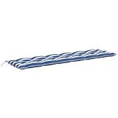 vidaXL Tuinbankkussen gestreept 200x50x7 cm stof wit en blauw