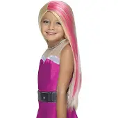 Barbie glitter pruik voor kinderen