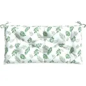 vidaXL Tuinbankkussen bladpatroon 110x50x7 cm stof