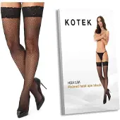 Kotek - H004 Hold up kousen - L/XL - Zwart
