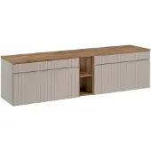 Comad Iconic Cashmere badkamermeubel 180cm met open kast en toppaneel taupe