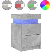 vidaXL Nachtkastje met LED-verlichting 35x39x55 cm betongrijs