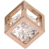 Ixxxi Charm Hollow Cube Stone Zilver