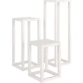 vidaXL 3-delige Plantenstandaardset massief grenenhout wit