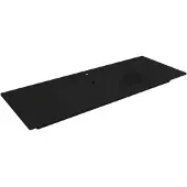 Saqu Fluente dubbele wastafel met 2 kraangaten 121x46x1cm mat zwart