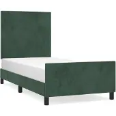 vidaXL Bedframe zonder matras 100x200 cm fluweel donkergroen