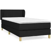 vidaXL Boxspring met matras stof zwart 90x190 cm