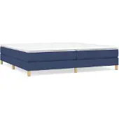 vidaXL Boxspring met matras stof blauw 200x200 cm