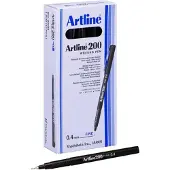 Artline 200 Fineliner - Doos van 12 stuks - Pen - 0,4mm Lijndikte - Zwart
