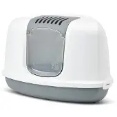 Savic hoek kattenbak nestor grijs / wit 58,5x45,5x40 cm