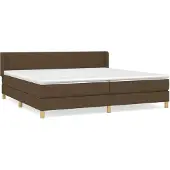 vidaXL Boxspring met matras stof donkerbruin 200x200 cm