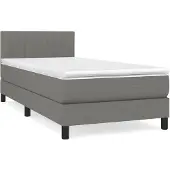 vidaXL Boxspring met matras stof donkergrijs 100x200 cm