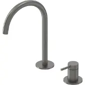 Ivy Aia Bond Eenhendel wastafelmengkraan 2-gats bladmontage met uitloop, coldstart Geborsteld metal black PVD