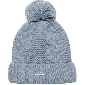 Superdry Kabelgebreide Beanie met Pompon Blauw Grootte: 1SIZE