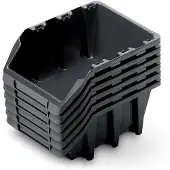 Kistenberg kuwety, 25 stuks, 114 mm hoog, zwart, afmetingen 249 x 158 x 114 mm
