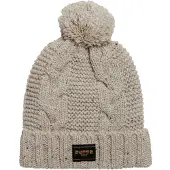 Superdry Kabelgebreide Beanie Beige Grootte: 1SIZE