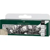 Faber-Castell PITT Artist Pens - 4 stuks - zwart &amp; wit