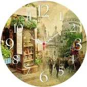 Opviq , model Ms-47, wandklok, meerkleurig, MDF, 40 x 40 cm