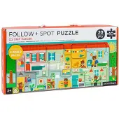 Petit Collage Puzzel Huis - kleurrijk kartonnen speelgoed voor kinderen