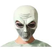 Atosa Halloween verkleed masker - Geest/Alien/Horror - wit/grijs - volwassenen - Latex