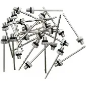 Precision ballenpomp naald - 2 Mm Staal Zilver - 24 stuks
