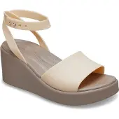 Crocs Brooklyn Ankle Strap Wedge Sandals Beige EU 41-42 Vrouw