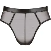 Svenjoyment Underwear Wetlook Slip Met Open Achterkant - Zwart