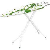 Gimi Jean, strijkplank, volwassen maat, katoen, geschikt voor zowel droog als stoomstrijken, groen, wit, met patroon, bloemenprint