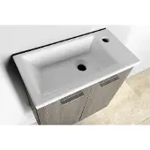 Aqualine Zuno keramische fontein voor meubel 50x25cm wit glans