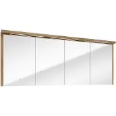 Fontana Grado spiegelkast met verlichting 157cm 4 deuren warm eiken