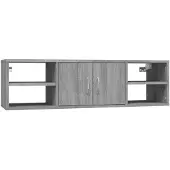 vidaXL Wandschap 102x30x29 cm bewerkt hout grijs sonoma eikenkleurig