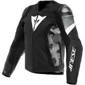 Dainese Avro 5 motorjas, leren, zwart/wit/grijs, maat 56