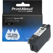 PrintAbout Inktcartridge 407 (C13T07U1400) Zwart geschikt voor Epson