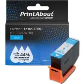 PrintAbout Huismerk Epson 378XL (C13T37924010) Inktcartridge Cyaan Hoge capaciteit