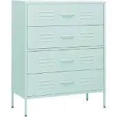vidaXL Ladekast 80x35x101,5 cm staal mintkleurig