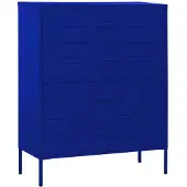 vidaXL Ladekast 80x35x101,5 cm staal marineblauw