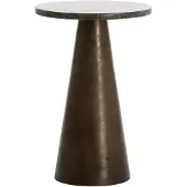 Light & Living bijzettafel Ø36x51 cm ynez donker marmer+donkr